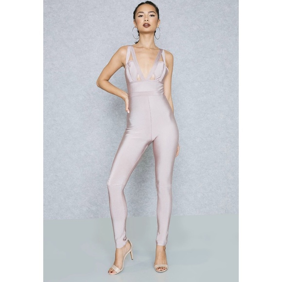 Missguided Pants - Missguided Bodycon Ankle Grazer Jumpsuit Pink 8